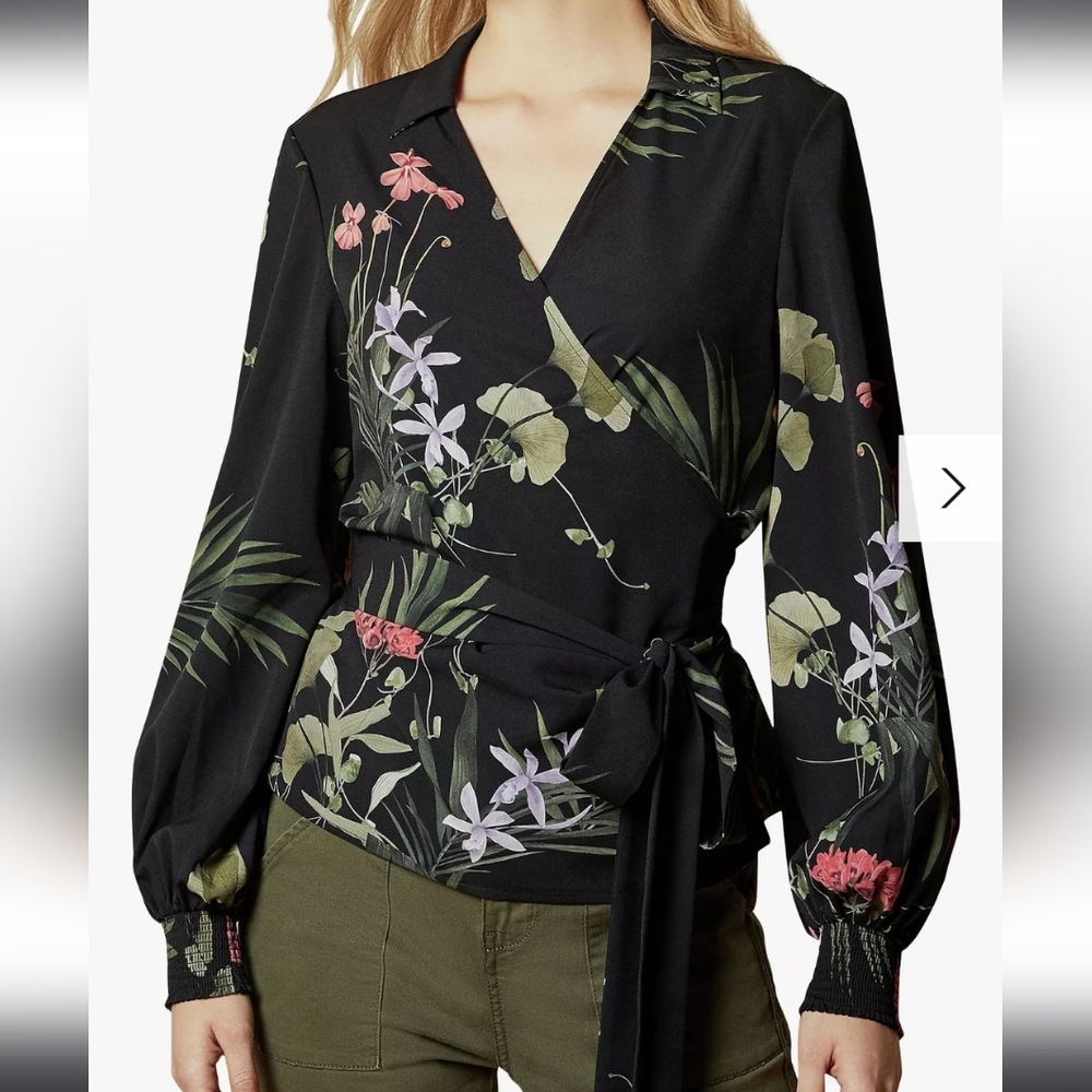 Ted Baker Floral Wraparound Blouse